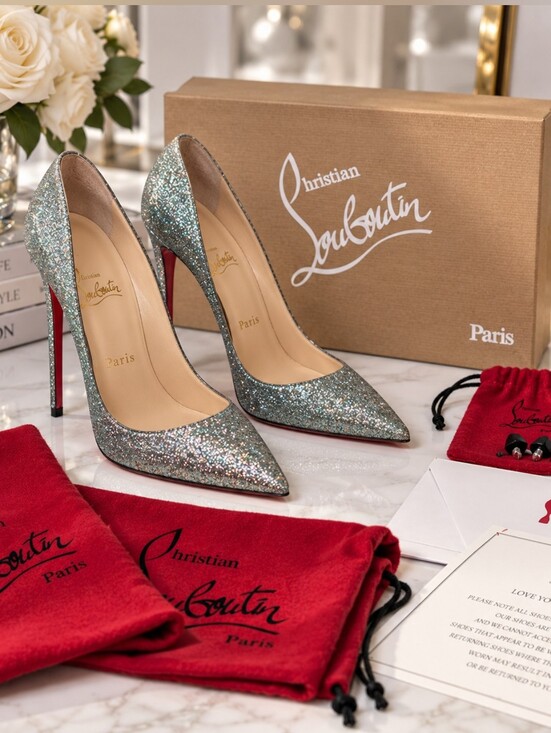 Christian Louboutin Shoes - Christian Louboutin So Kate 120 Glitter Mini Pumps Size 38